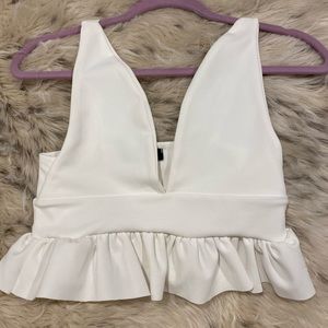 Nasty Gal White Crop Top